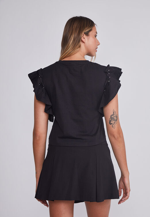 Polera Mujer Negro Sisa Vuelos Sioux