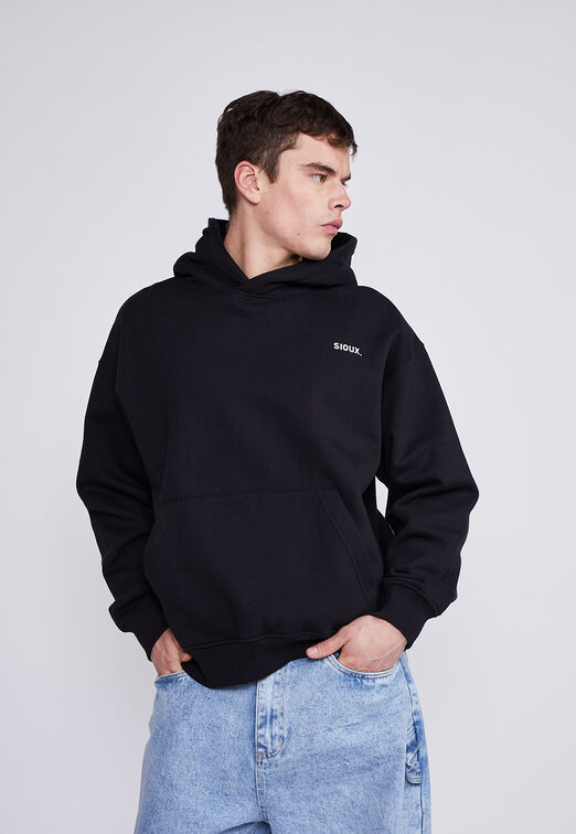 Poleron Hombre Negro Multi Cabeza Sioux