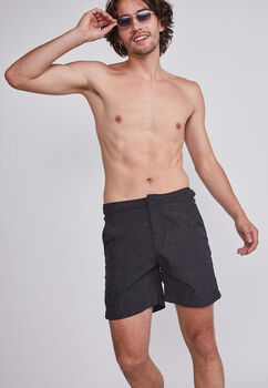 Traje De Baño Hombre Negro Velcro Hebillas Sioux