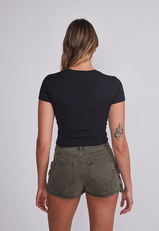 Polera Mujer Negro Con Strass Sioux