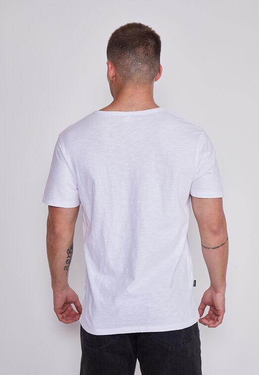 Polera Hombre Blanco Escote Botones Sioux