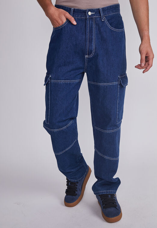 Jeans Hombre Azul Recto Contraste Sioux