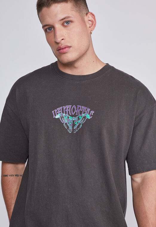 Polera Hombre Gris Mariposa Sioux