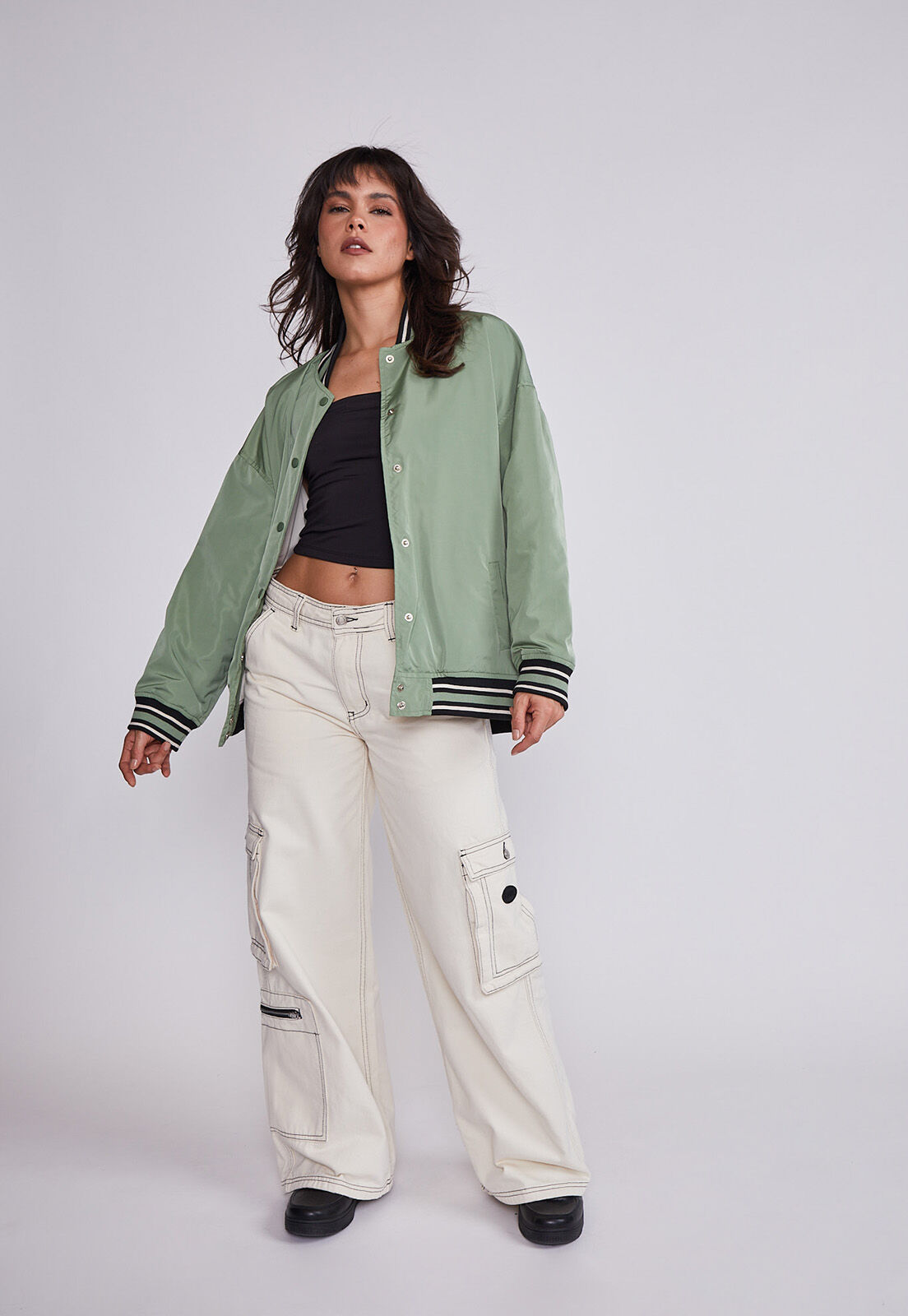 Bomber larga mujer hot sale