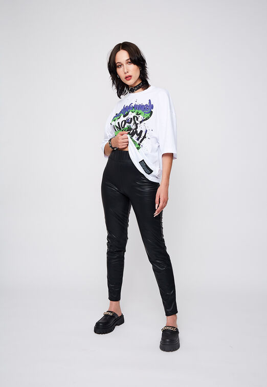Calza Eco Cuero Negro Sioux