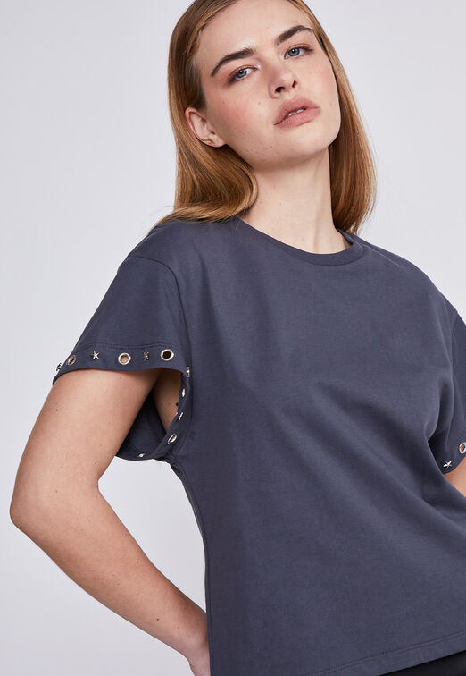 Polera Mujer Acero Cuello Redondo Sioux