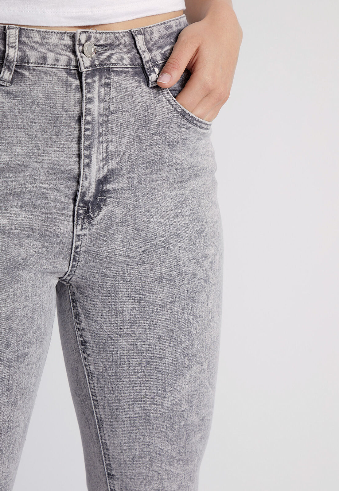 Jean gris mujer deals