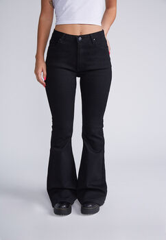 Pantalon Basico Flare Negro Sioux