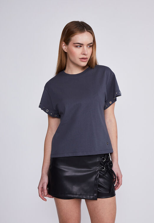 Polera Mujer Acero Cuello Redondo Sioux