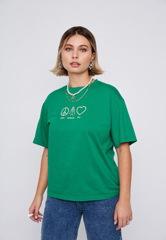 Polera Peace And Love Verde Sioux