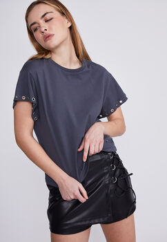 Polera Mujer Acero Cuello Redondo Sioux