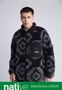 Chaqueta con Chiporro Cierre y Coderas Negro Sioux