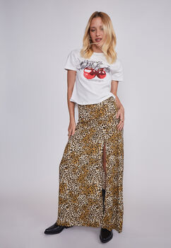 Faldas Mujer Leopardo Beige Sioux