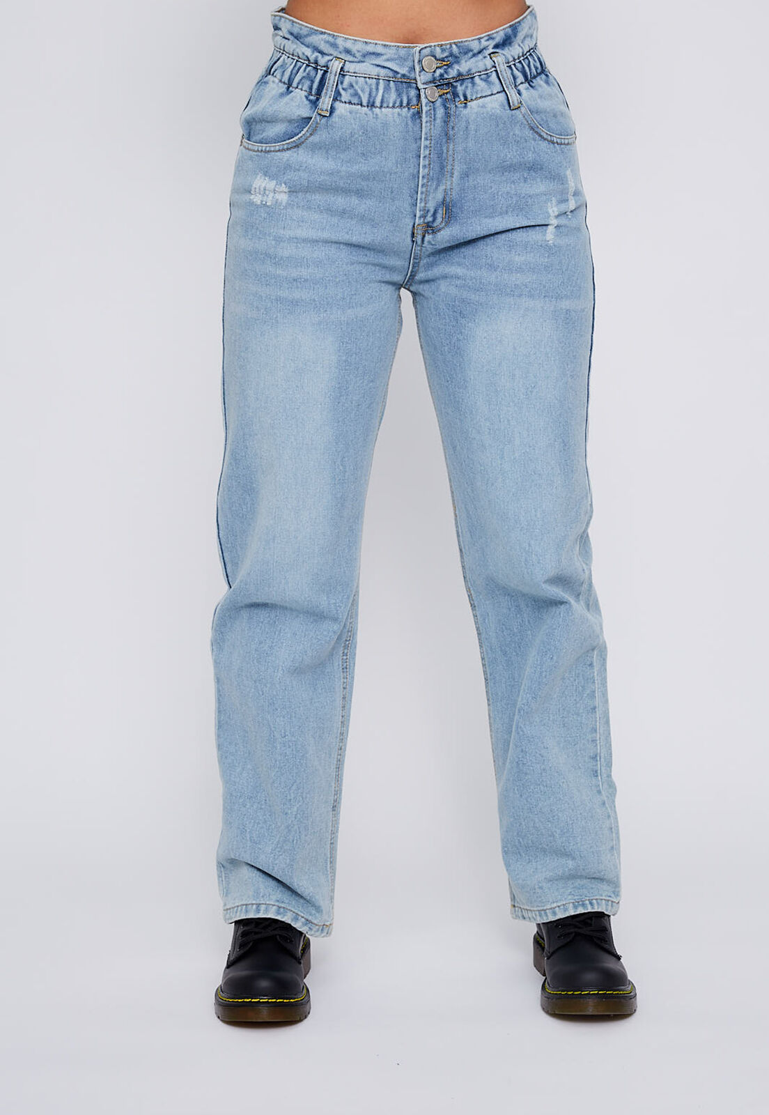 Jeans con pretina elasticada clearance