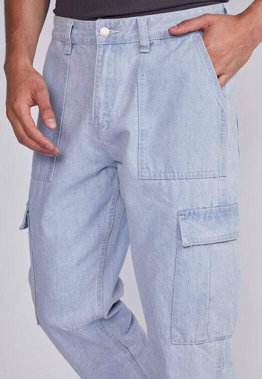 Jeans Hombre Celeste Cargo Claro Sioux