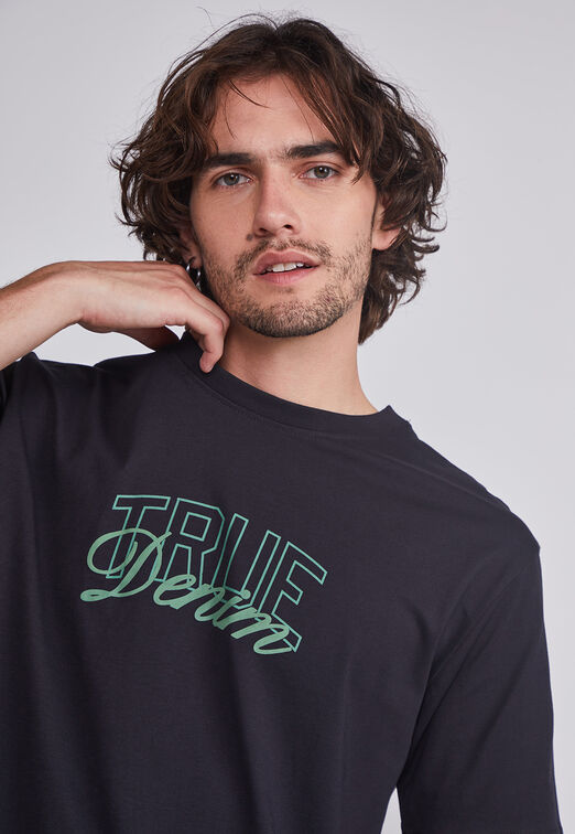 Polera Hombre Negro True Denim Sioux