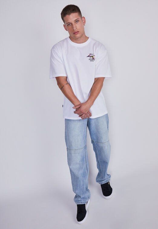 Jeans Hombre Celeste Regular Fit Corte Rodilla Sioux