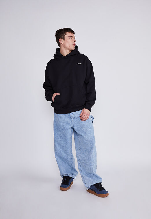 Poleron Hombre Negro Multi Cabeza Sioux