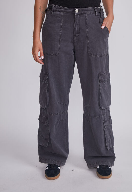 Jeans Mujer Gris Multibolsillos Sioux