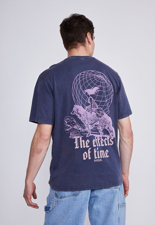 Polera Hombre Azul Lobo Sioux