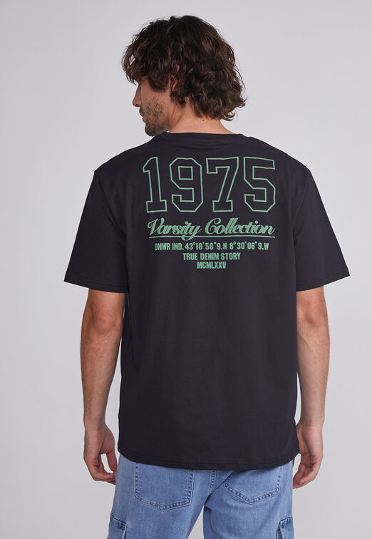 Polera Hombre Negro True Denim Sioux