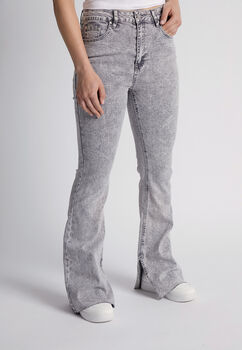 Jeans Mujer Flare Basta Gris Sioux   