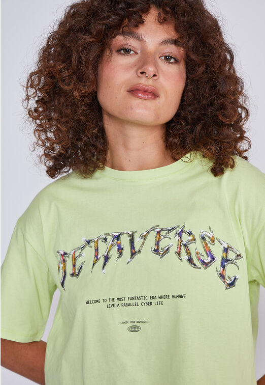 Polera Mujer  Metaverse Verde Sioux