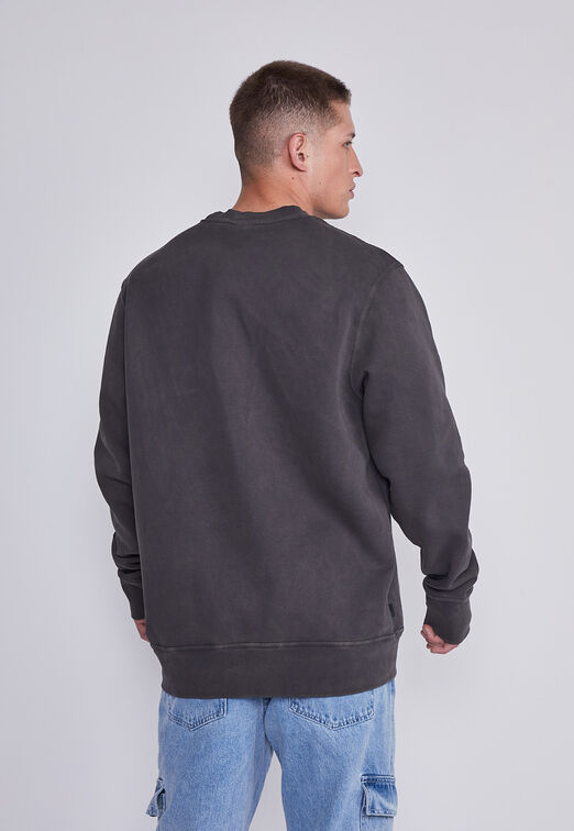 Poleron Hombre Gris Cuello Redondo Lavado Sioux