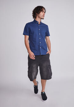 Camisa Hombre Azul Lino Slim Sioux