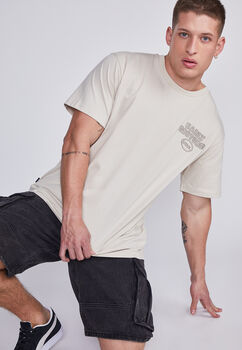Polera Hombre Beige Motors Relieve Sioux