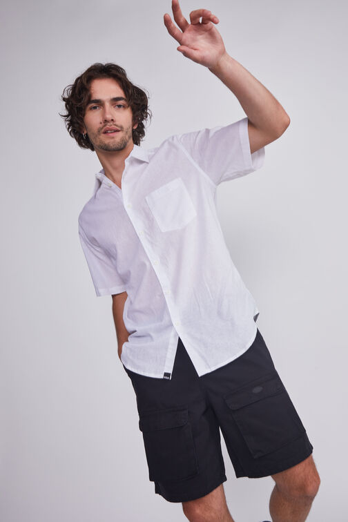 Bermuda Hombre Negro Elastico Y Broche Sioux