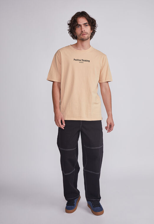 Polera Hombre Arena Letras Positive Sioux