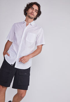 Camisa Hombre Blanco Lino Relax Fit Sioux