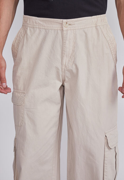 Pantalon Hombre Beige Multicargo Delgado Sioux