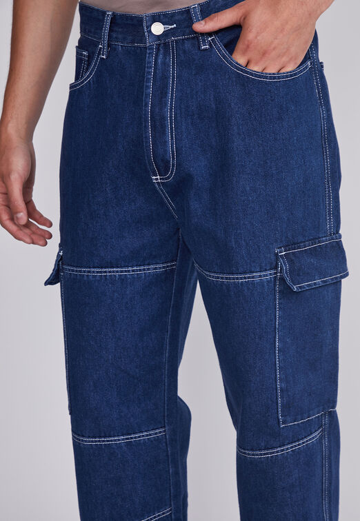 Jeans Hombre Azul Recto Contraste Sioux