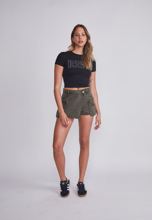 Polera Mujer Negro Con Strass Sioux