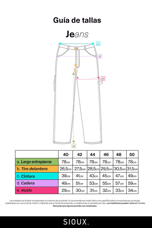 Jeans Hombre Azul Slim Bolsillos Carpintero Sioux