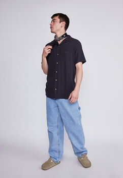 Camisa Hombre Negro Soft Lino Regular Sioux