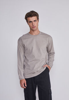 Polera Hombre Lavada Basica Beige Sioux