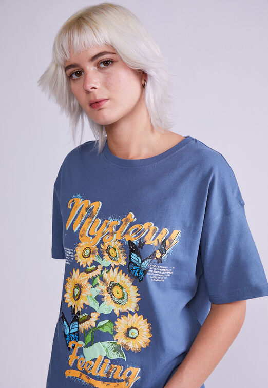 Polera Oversized Girasol Azul Sioux