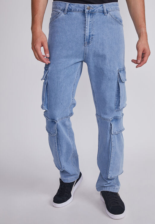 Jeans Hombre Celeste Cargo Claro Sioux