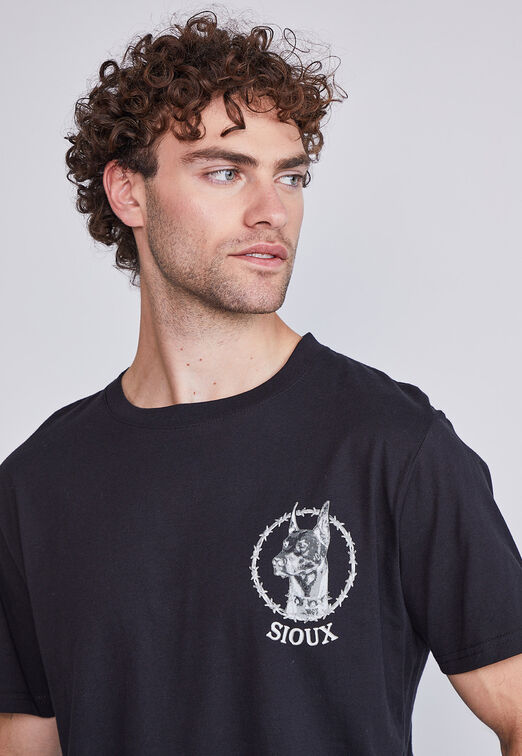 Polera Hombre Alambre Puas Negro Sioux