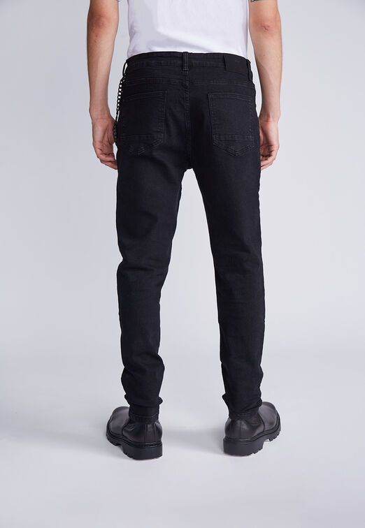 Jeans Skinny Chains Negro Sioux