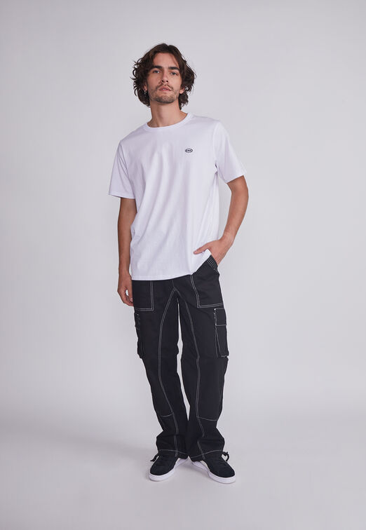 Pantalon Hombre Negro Cargo Costuras Sioux