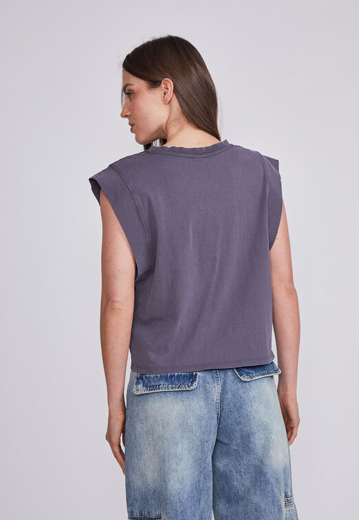 Polera Mujer Acero Vuelos Lavada Sioux