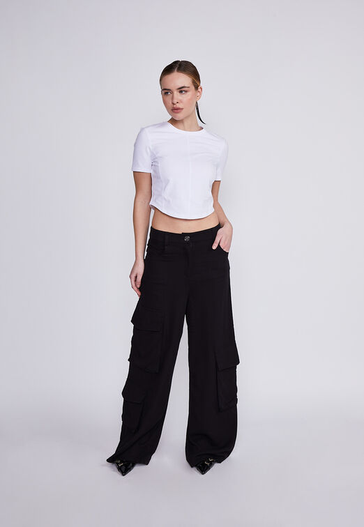 Polera Mujer Blanco Costuras Corset Sioux