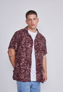 Camisa Hombre Burdeo Animal Sioux