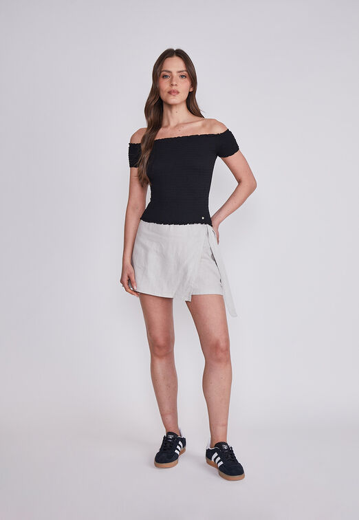 Polera Mujer Negro Panal Sioux