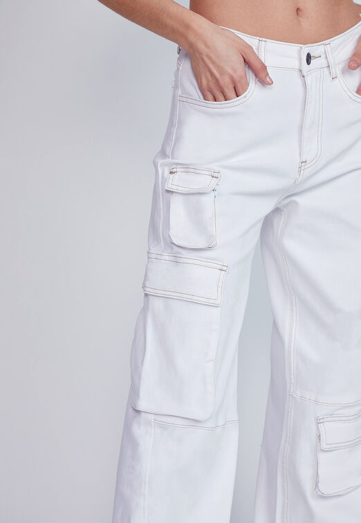 SIOUX JEANS, Moda y Tendencia, SIOUX JEANS, Compre Pantalon Mujer Cargo  Bolsillos Blanco Sioux Por CLP 14990