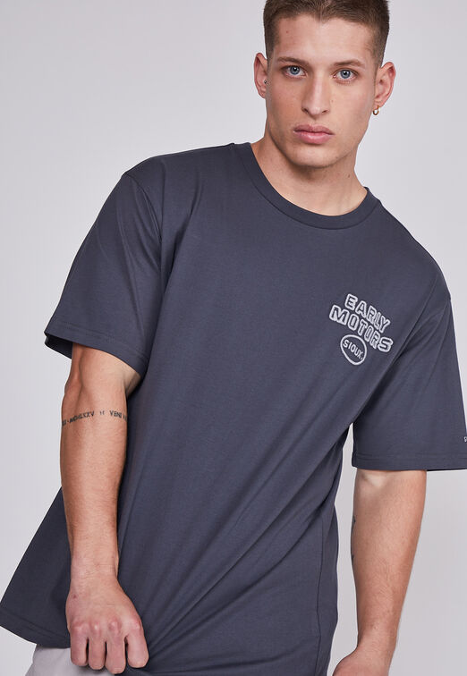 Polera Hombre Gris Motors Relieve Sioux